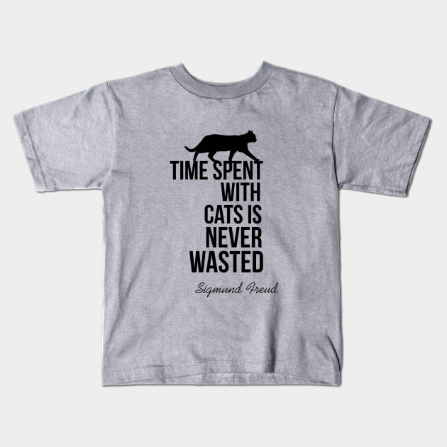 Time spent with cats is never wasted Kids T-Shirt by cypryanus